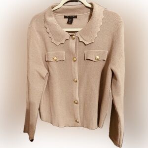 Tahari women’s knit button-up sweater size L